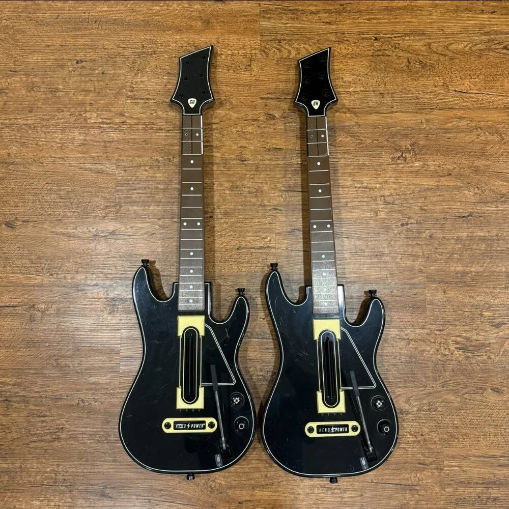 Guitar Hero Wireless Controllers Lot of 2 No Straps and Dongles Untested 0000654